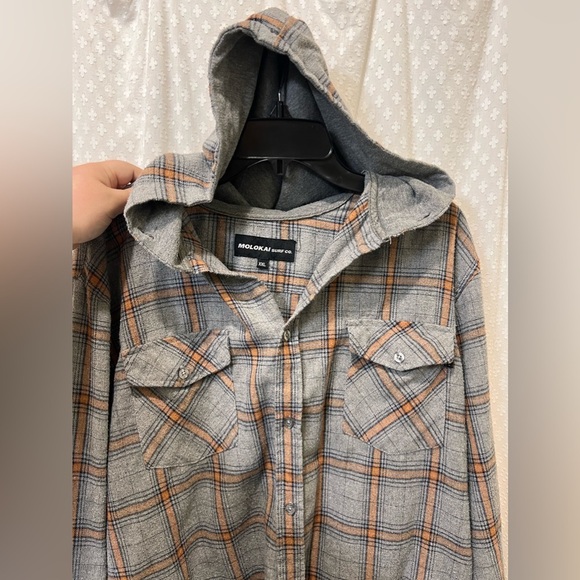 Men's Molokai Surf Co Plad Flannel Button Up Long Sleeve Shirt XXL - Picture 4 of 9